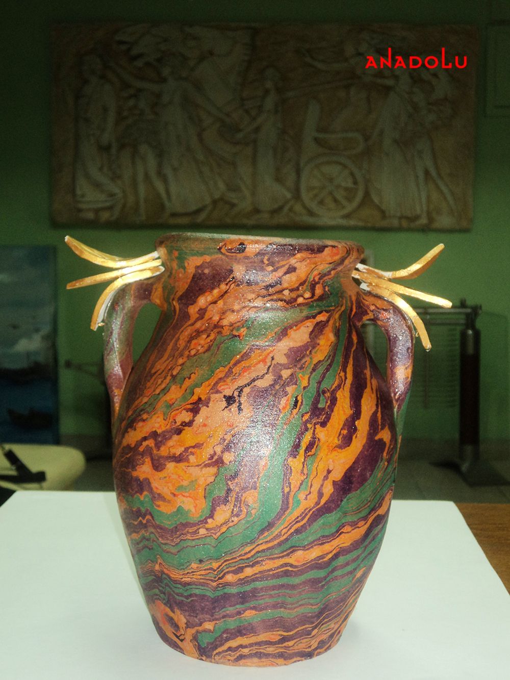 Balıkesirde Vazo Üzerine Ebru Yapımları