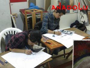 Karakalem Potre Çalışan Çocuklar Balıkesir