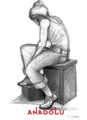 Karakalem Kadın Model Çizimi Balıkesir