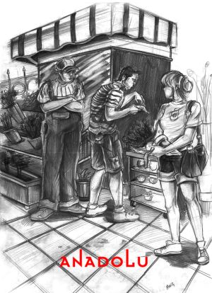 Karakalem Çiçek Satışı Yapan Tezgahtar İzmir