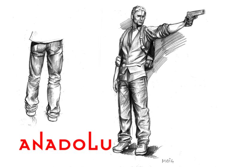 Karakalem Silahlı Atış Yapan İnsan Çizimleri Balıkesir