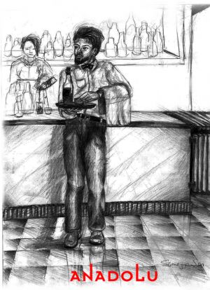 Karakalem Garson Çizim Örneği Balıkesir