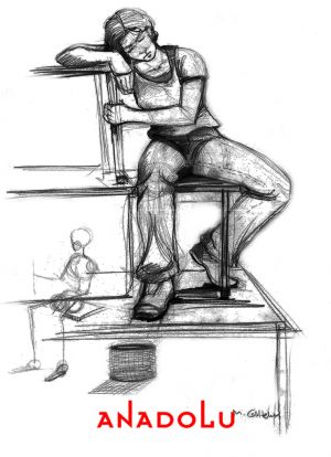 İmgesel Karakalem Model Çalışması Balıkesir